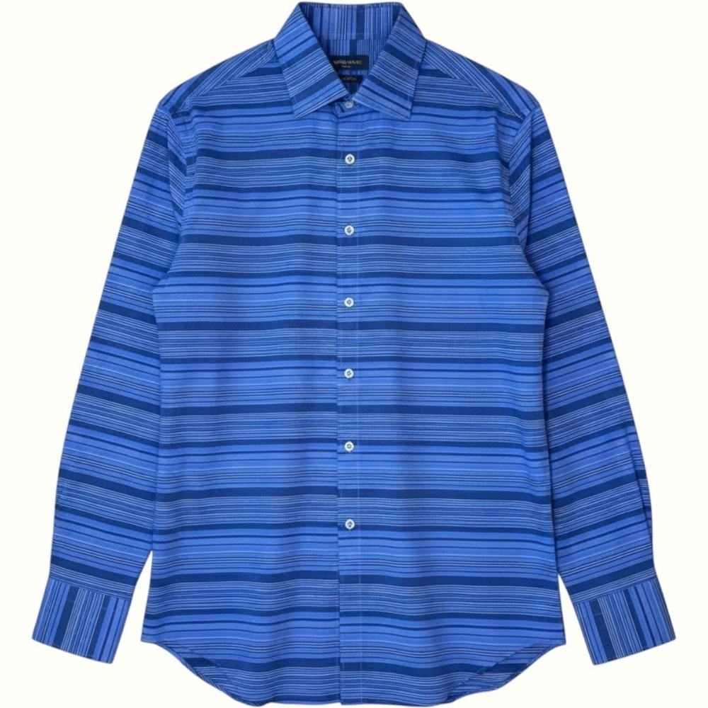 Peter Millar Summer Comfort Button Down Men's M Blue Stripe Preppy EUC